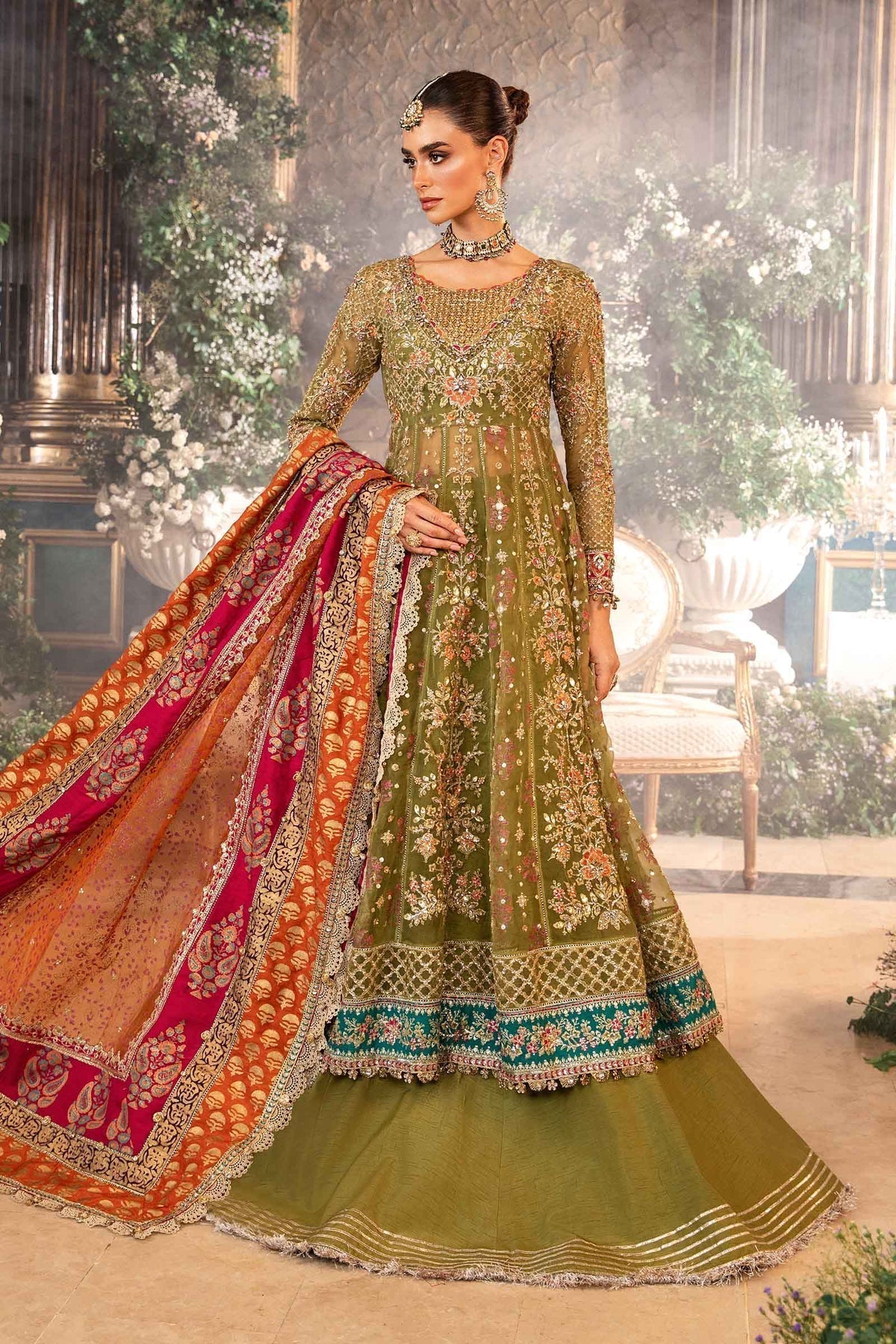 Maria B | Mbroidered Formals 24 | Organza Suit | BD-2906 - by - Libasekhas UK - Registered Vendor of : Maria B - 100% Original Designer Dresss