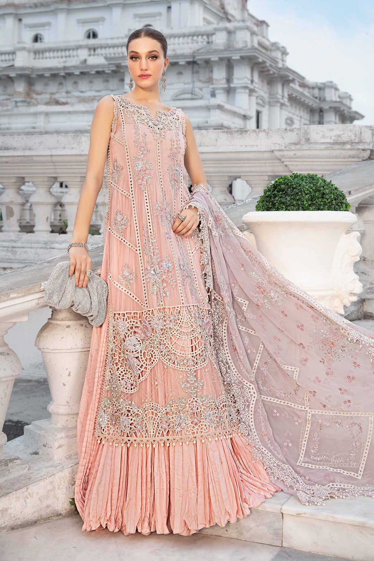 Maria B | Chiffon Formals 24 | Chiffon Suit | MPC-24-106 - by - Libasekhas UK - Registered Vendor of : Maria B - 100% Original Designer Dresss