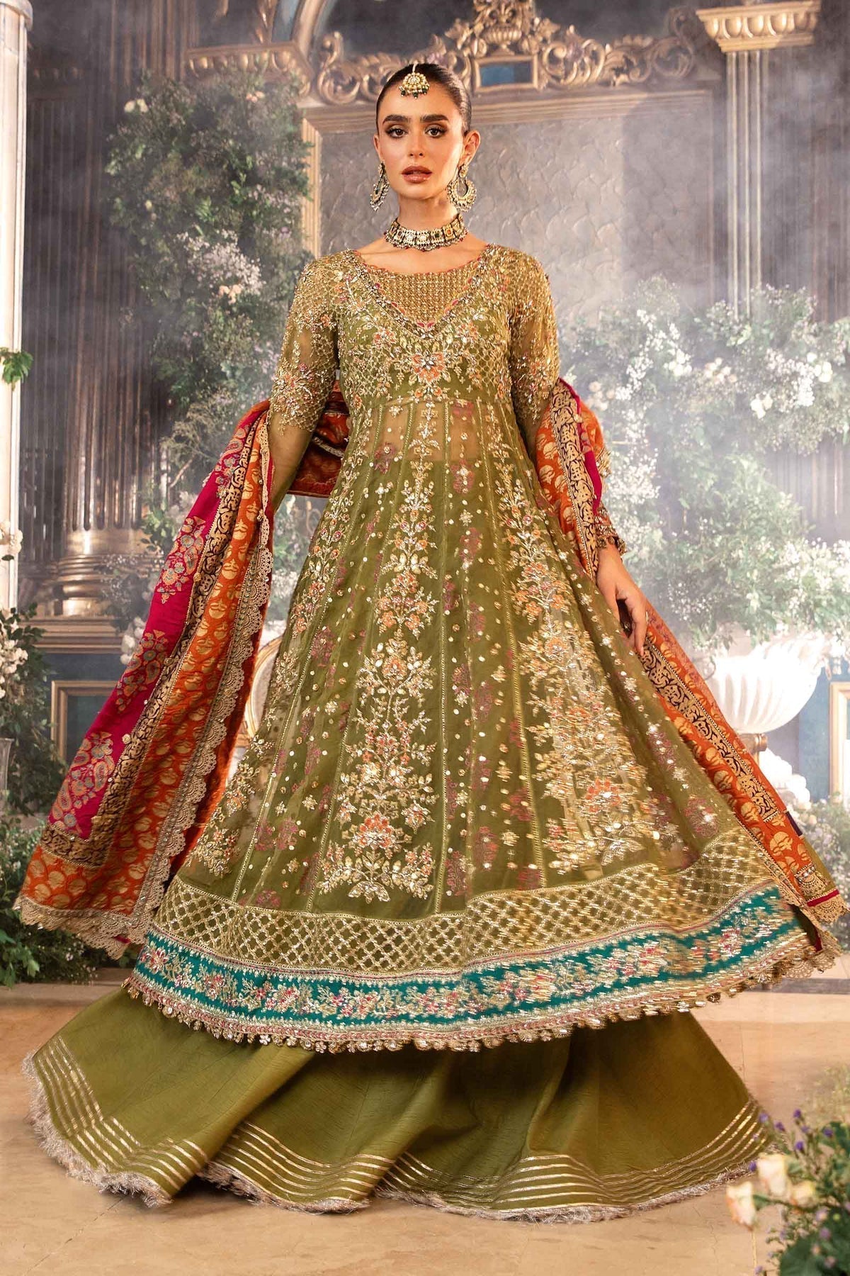 Maria B | Mbroidered Formals 24 | Organza Suit | BD-2906 - by - Libasekhas UK - Registered Vendor of : Maria B - 100% Original Designer Dresss
