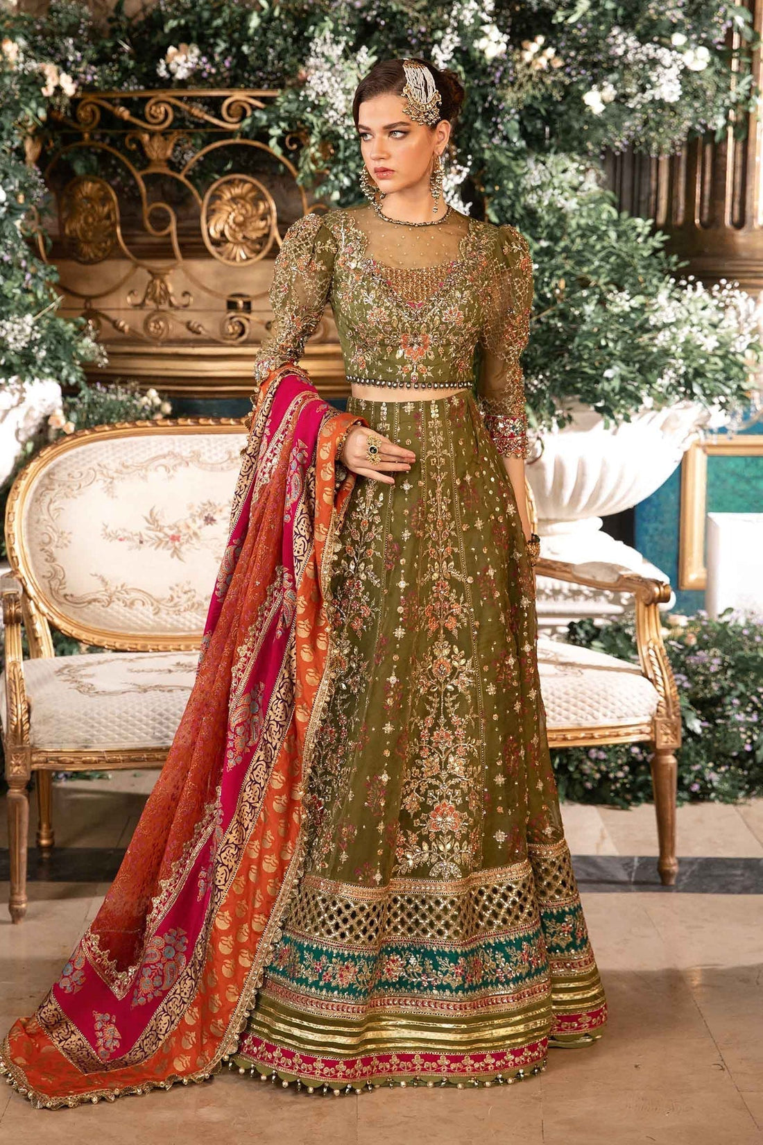 Maria B | Mbroidered Formals 24 | Organza Suit | BD-2906 - by - Libasekhas UK - Registered Vendor of : Maria B - 100% Original Designer Dresss