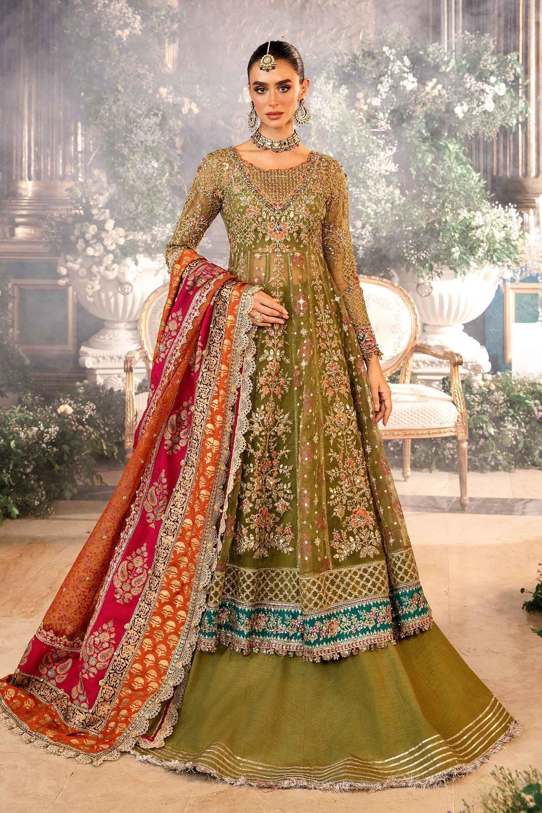 Maria B | Mbroidered Formals 24 | Organza Suit | BD-2906 - by - Libasekhas UK - Registered Vendor of : Maria B - 100% Original Designer Dresss