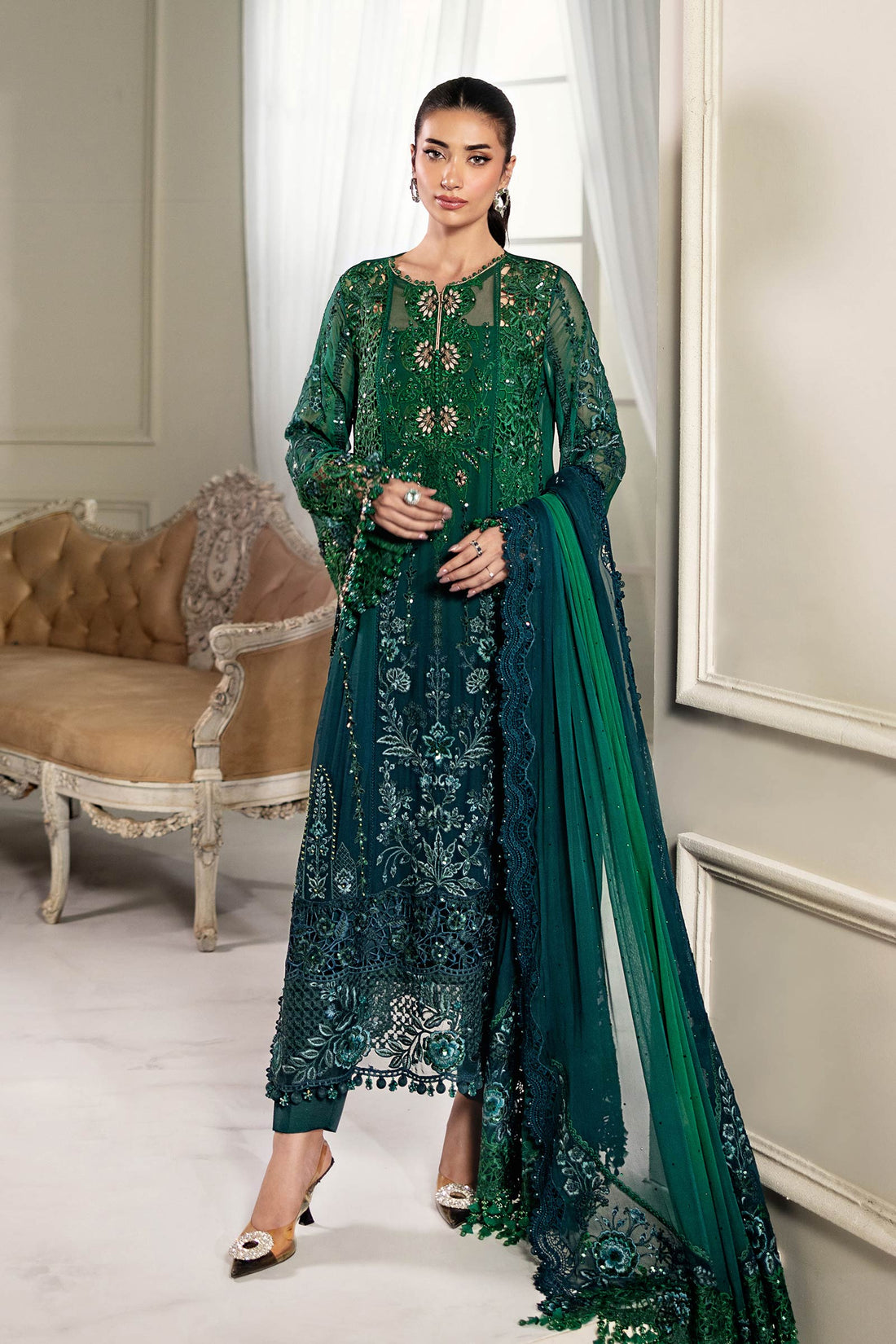 Maria B | Chiffon Formals 25 | MPC-25-106 - by Libasekhas UK - Registered Vendor of : Maria B - 100% Original Designer Dress