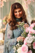 Maria b | Chiffon Formals 26 | MPC-26-106-Slate Blue - by Libasekhas UK - Registered Vendor of : Maria B - 100% Original Designer Dress