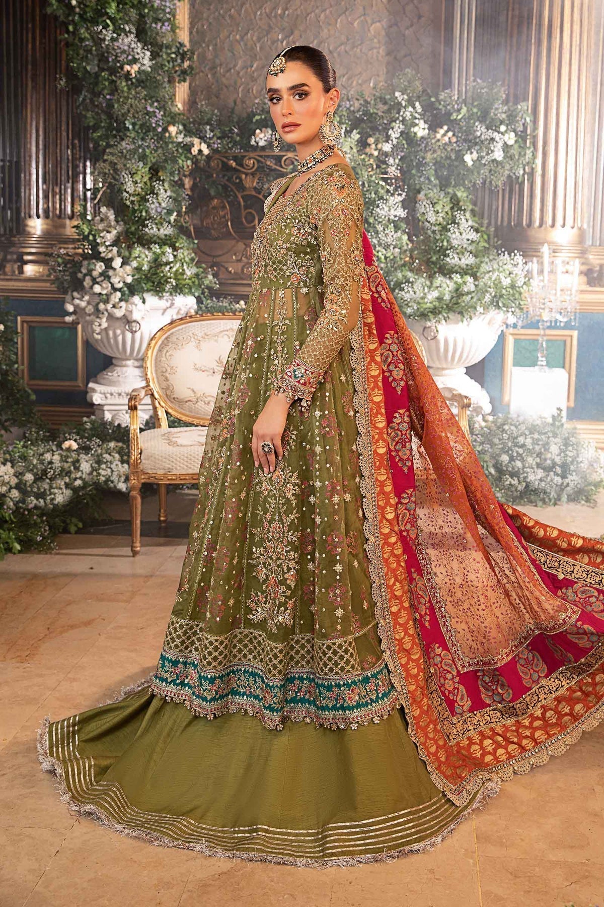 Maria B | Mbroidered Formals 24 | Organza Suit | BD-2906 - by - Libasekhas UK - Registered Vendor of : Maria B - 100% Original Designer Dresss