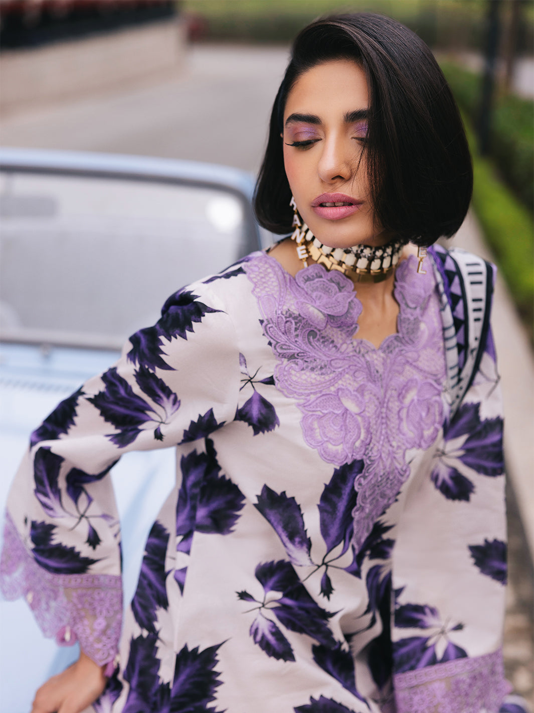 Mahnur | Broadway Luxury Lawn 25 | Lilac - by - Libasekhas UK - Registered Vendor of : Mahnur - 100% Original Designer Dresss