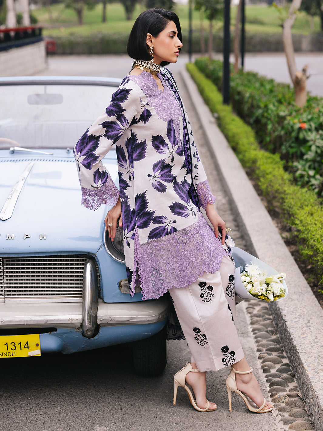 Mahnur | Broadway Luxury Lawn 25 | Lilac - by - Libasekhas UK - Registered Vendor of : Mahnur - 100% Original Designer Dresss