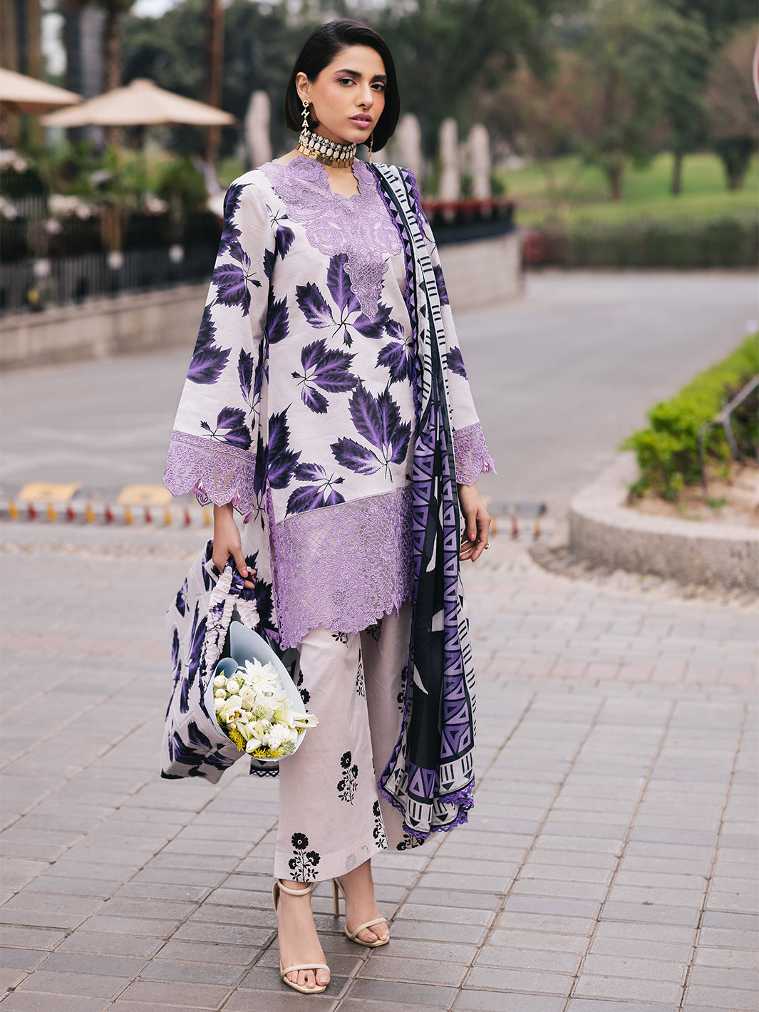 Mahnur | Broadway Luxury Lawn 25 | Lilac - by - Libasekhas UK - Registered Vendor of : Mahnur - 100% Original Designer Dresss