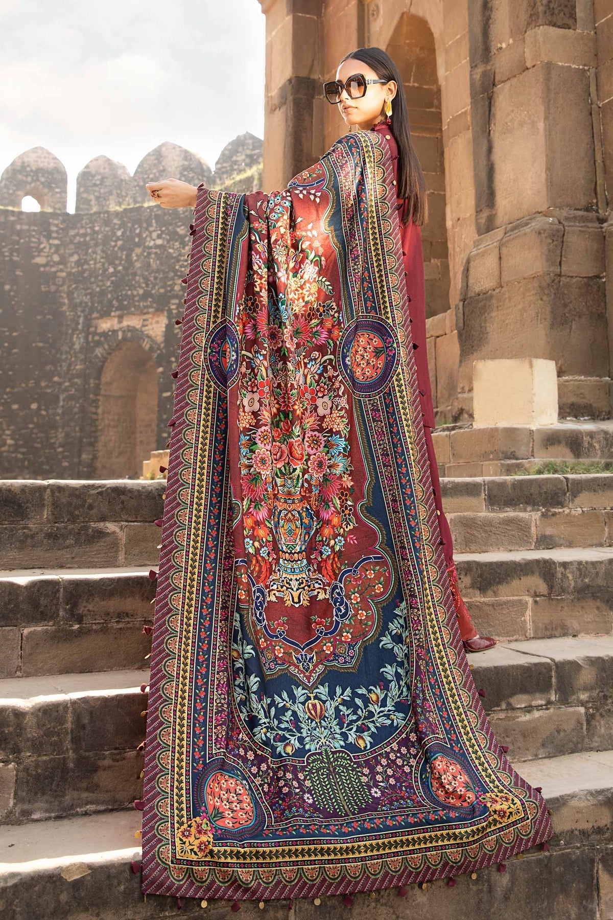 Maria B | M Prints Winter 24 | MPT-2407-B - by - Libasekhas UK - Registered Vendor of : Maria B - 100% Original Designer Dresss