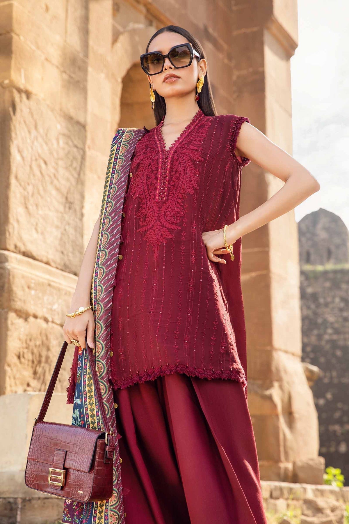 Maria B | M Prints Winter 24 | MPT-2407-B - by - Libasekhas UK - Registered Vendor of : Maria B - 100% Original Designer Dresss
