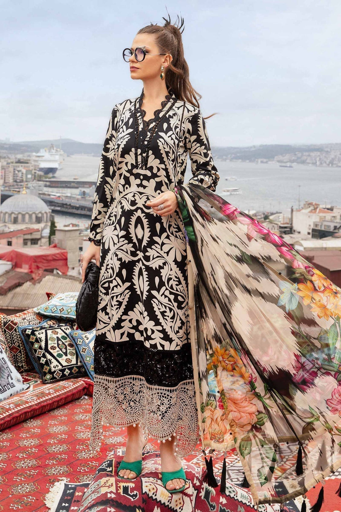 Maria B | M Prints Fall Edit 24 | MPT-2307-B - by - Libasekhas UK - Registered Vendor of : Maria B - 100% Original Designer Dresss