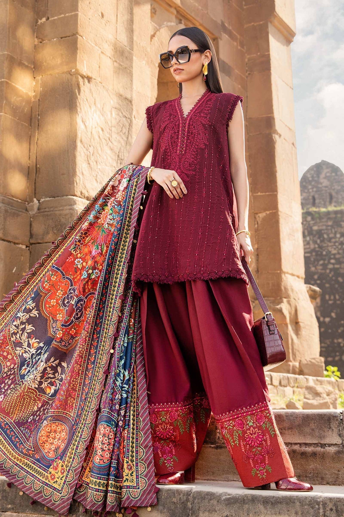 Maria B | M Prints Winter 24 | MPT-2407-B - by - Libasekhas UK - Registered Vendor of : Maria B - 100% Original Designer Dresss