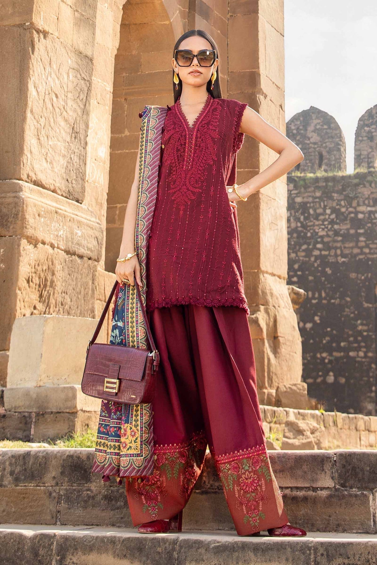 Maria B | M Prints Winter 24 | MPT-2407-B - by - Libasekhas UK - Registered Vendor of : Maria B - 100% Original Designer Dresss