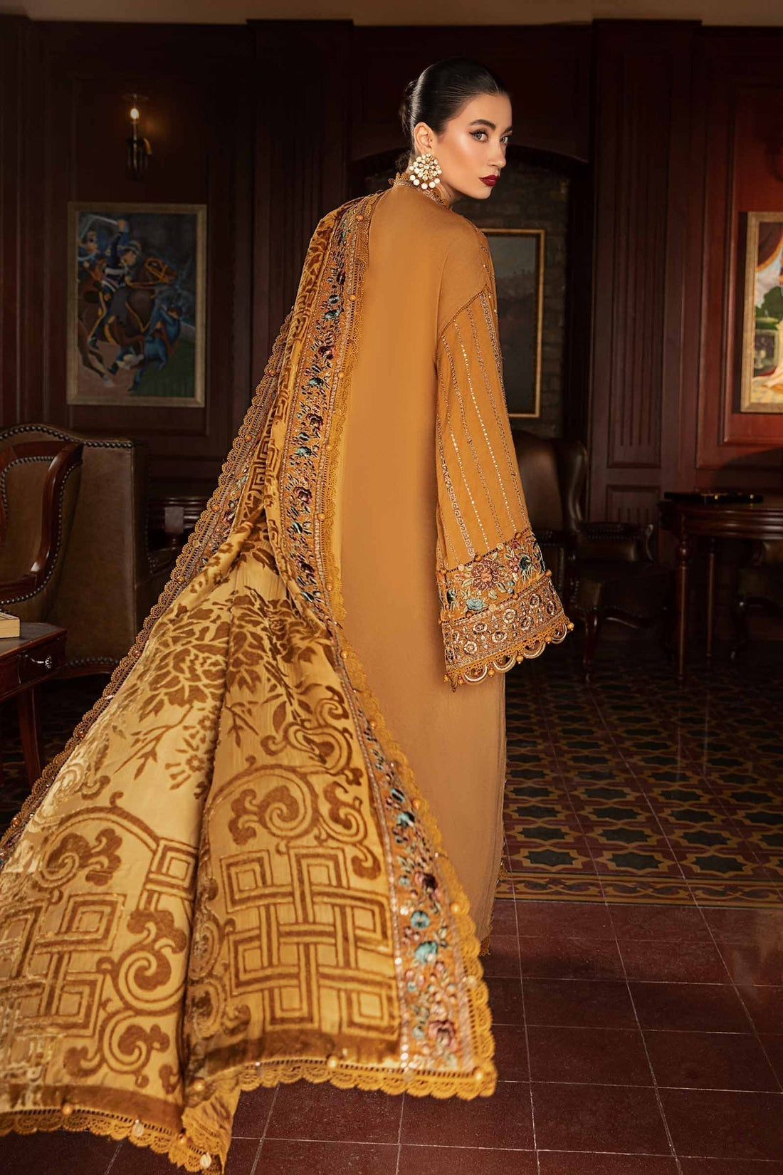 Maria B | Winter Luxe 24 | Velvet DL-1207 - by - Libasekhas UK - Registered Vendor of : Maria B - 100% Original Designer Dresss