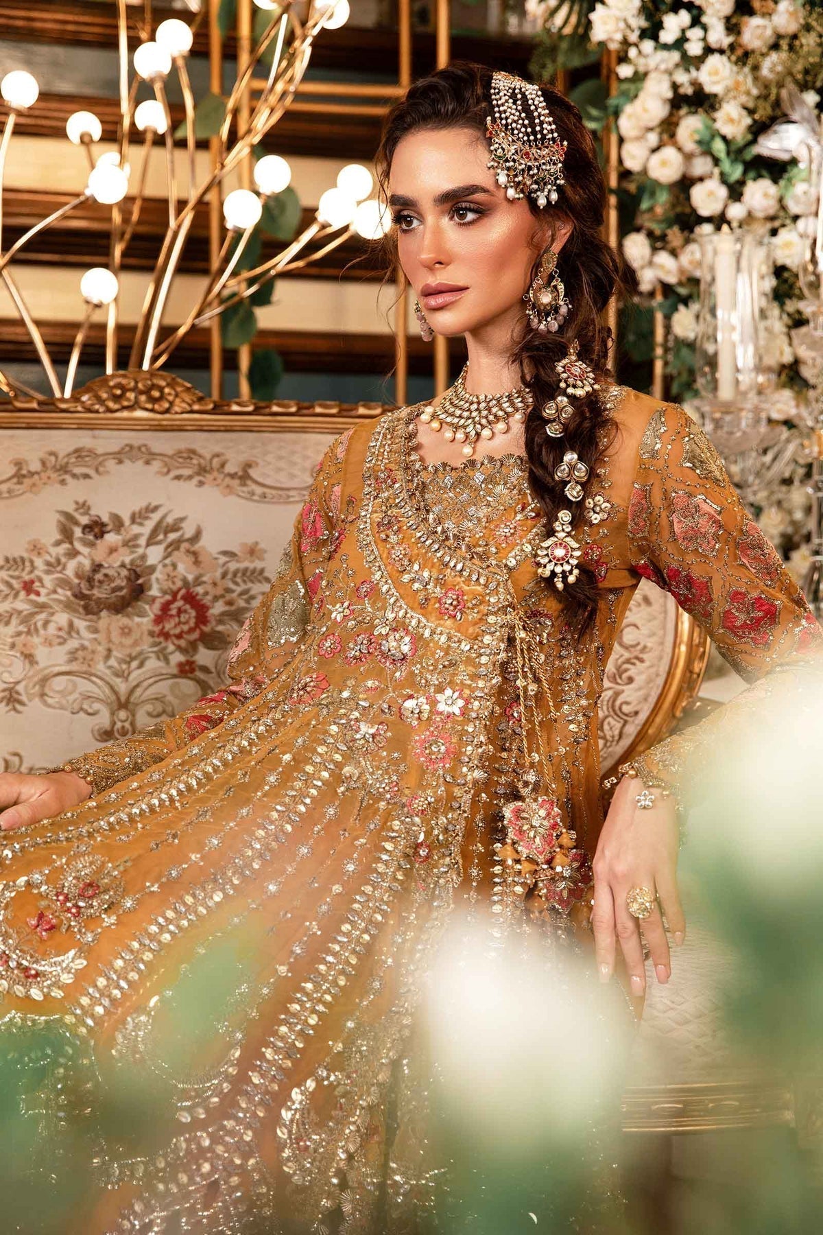 Maria B | Mbroidered Formals 24 | Organza Suit | BD-2907 - by - Libasekhas UK - Registered Vendor of : Maria B - 100% Original Designer Dresss