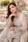 Maria b | Chiffon Formals 26 | MPC-26-107-Ivory Beige - by Libasekhas UK - Registered Vendor of : Maria B - 100% Original Designer Dress