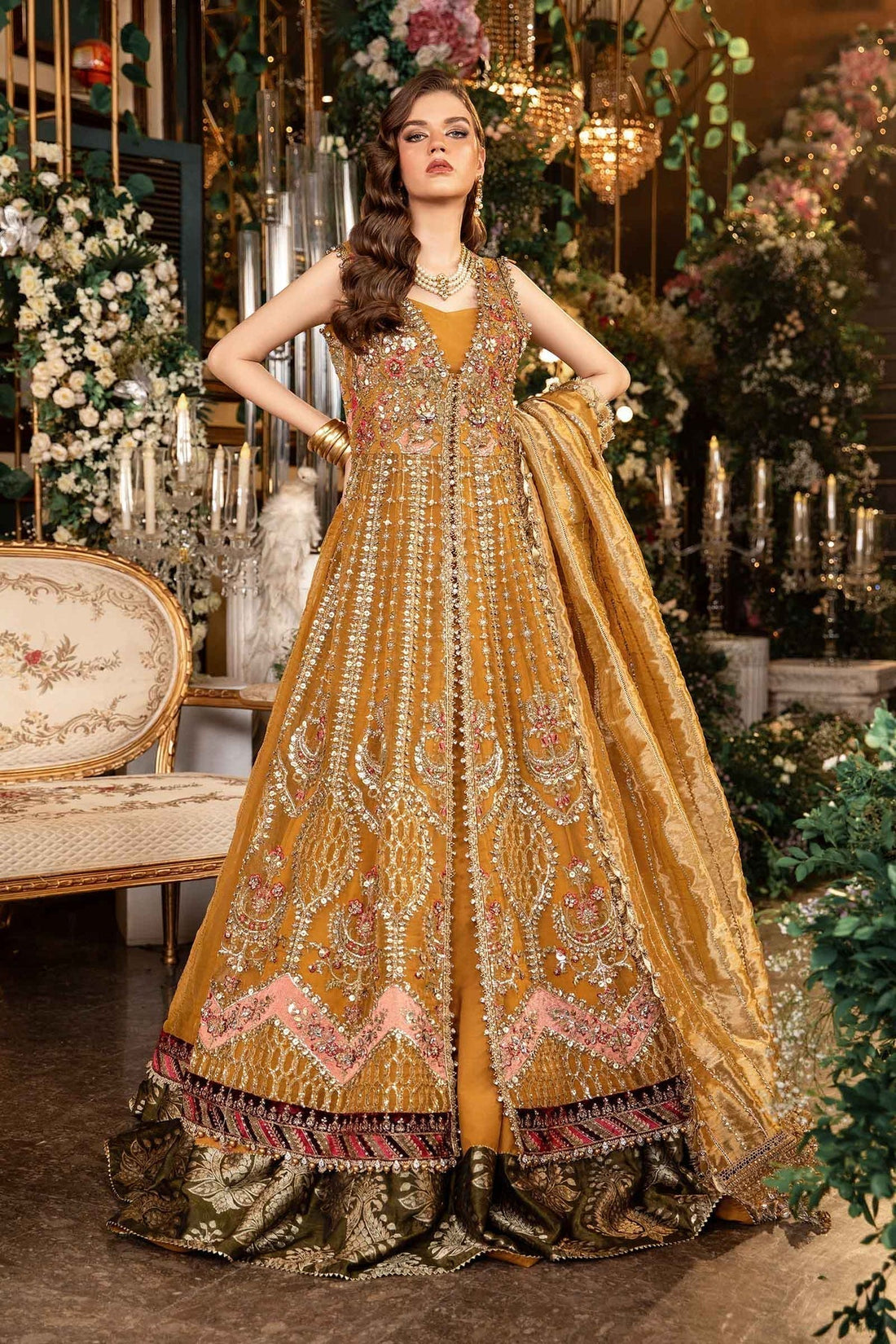 Maria B | Mbroidered Formals 24 | Organza Suit | BD-2907 - by - Libasekhas UK - Registered Vendor of : Maria B - 100% Original Designer Dresss