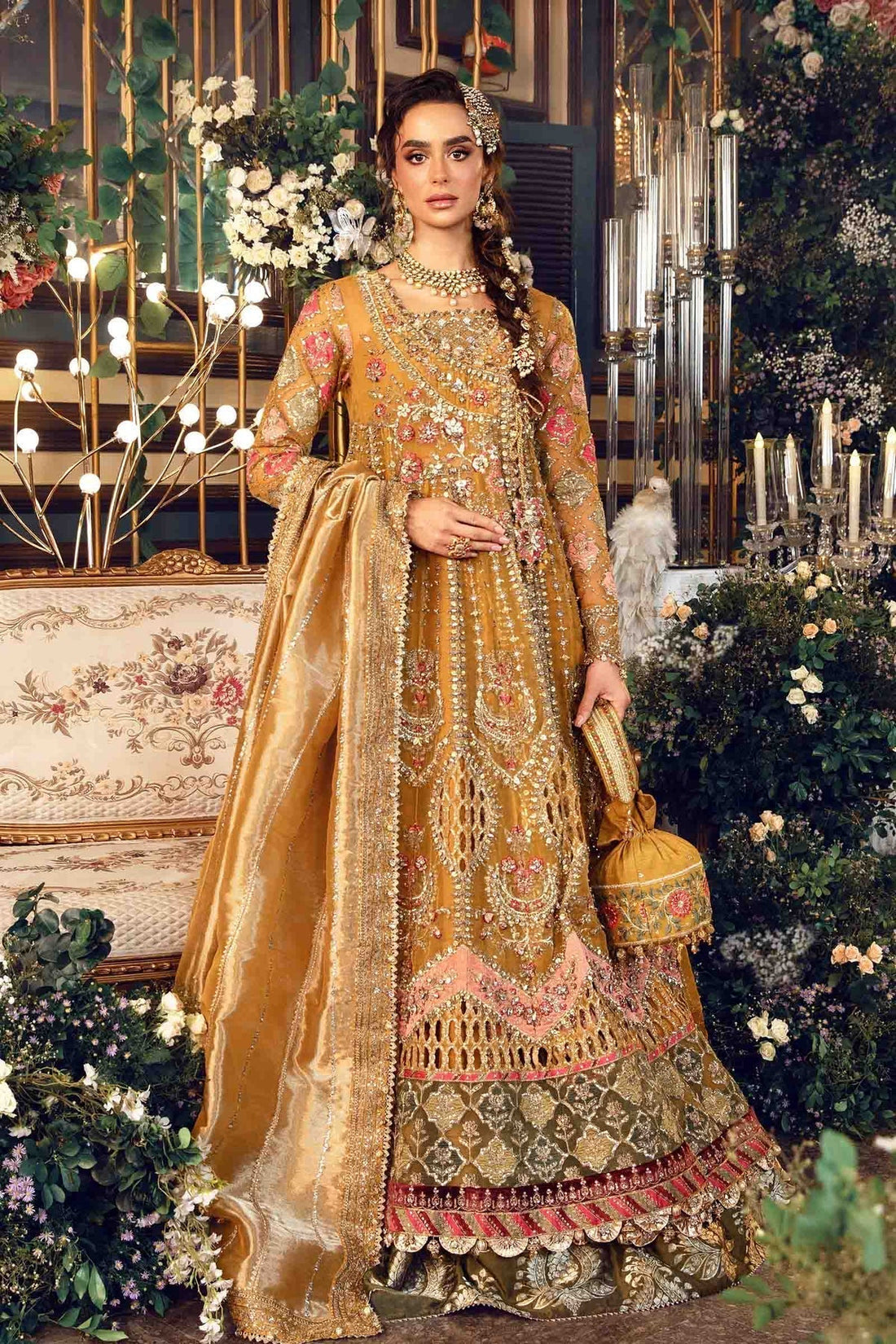 Maria B | Mbroidered Formals 24 | Organza Suit | BD-2907 - by - Libasekhas UK - Registered Vendor of : Maria B - 100% Original Designer Dresss