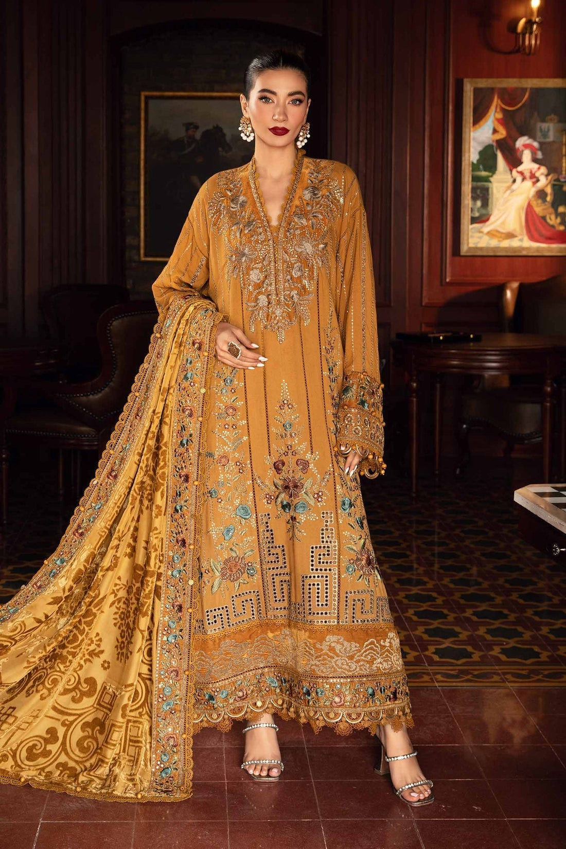 Maria B | Winter Luxe 24 | Velvet DL-1207 - by - Libasekhas UK - Registered Vendor of : Maria B - 100% Original Designer Dresss