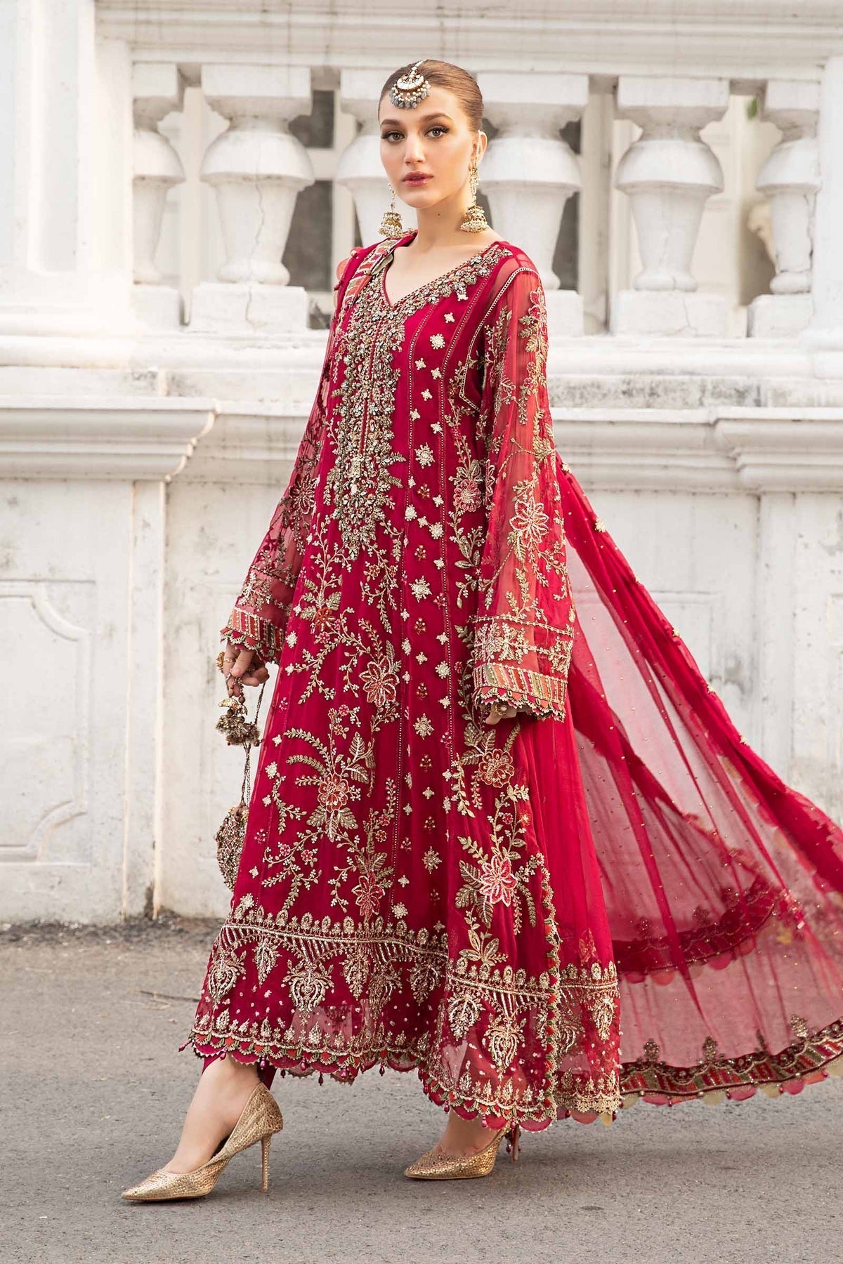 Maria B | Chiffon Formals 24 | Chiffon Suit | MPC-24-107 - by - Libasekhas UK - Registered Vendor of : Maria B - 100% Original Designer Dresss
