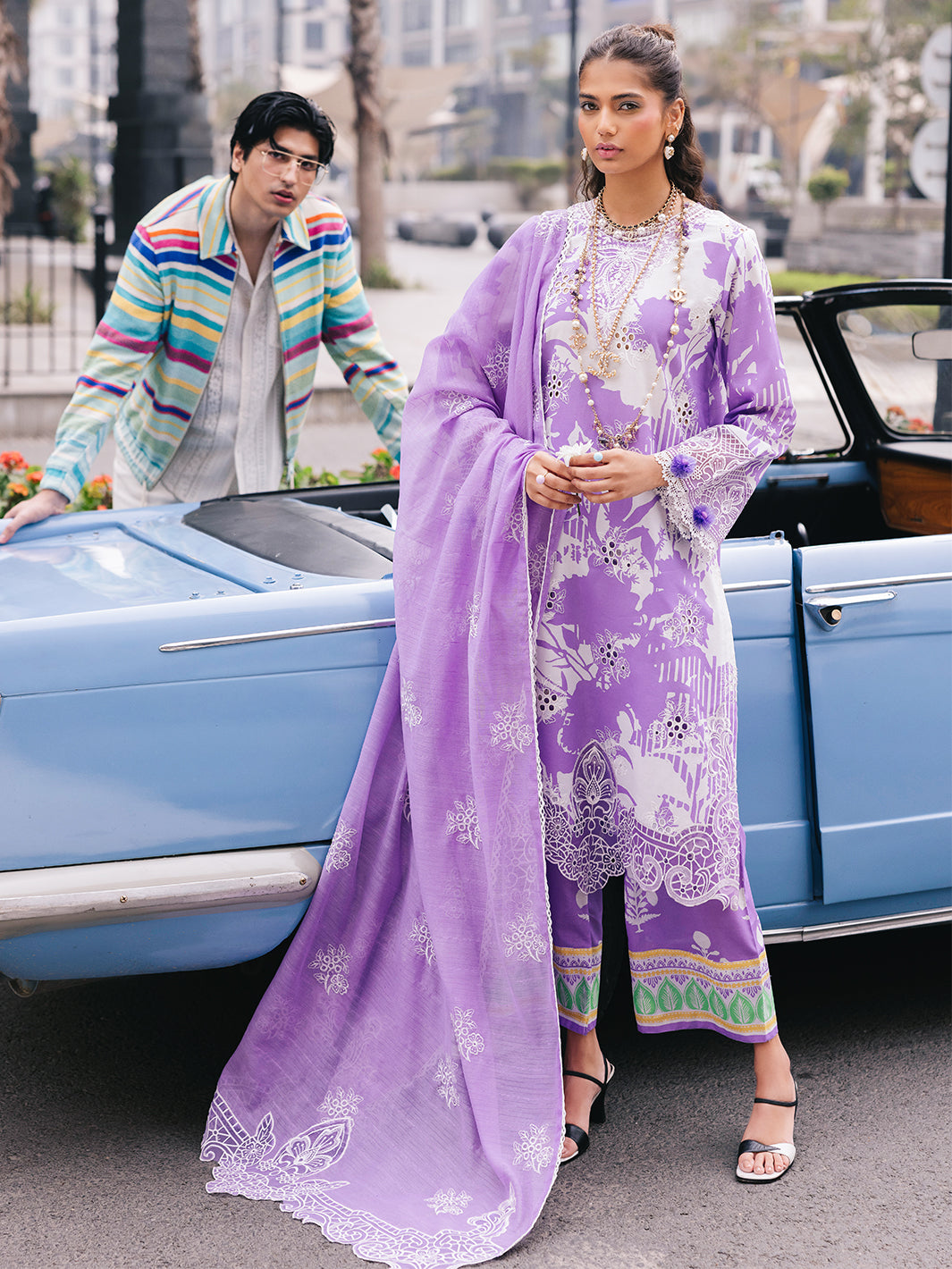 Mahnur | Broadway Luxury Lawn 25 | Viola - by - Libasekhas UK - Registered Vendor of : Mahnur - 100% Original Designer Dresss