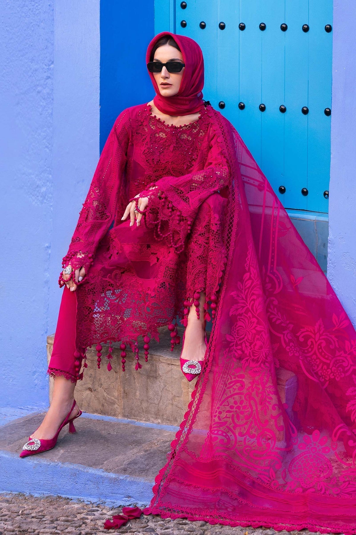 Maria B | Luxury Lawn 25 | D-2508-A - by - Libasekhas UK - Registered Vendor of : Maria B - 100% Original Designer Dresss