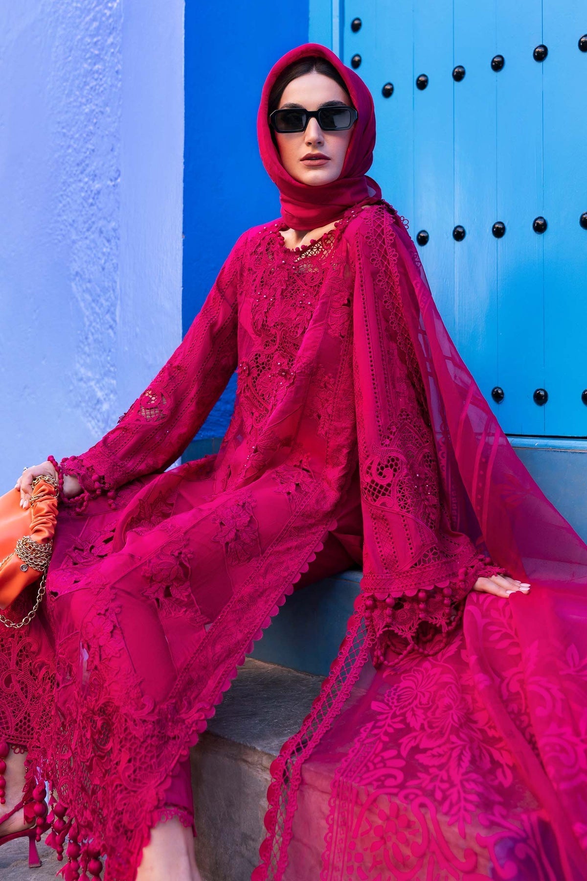 Maria B | Luxury Lawn 25 | D-2508-A - by - Libasekhas UK - Registered Vendor of : Maria B - 100% Original Designer Dresss
