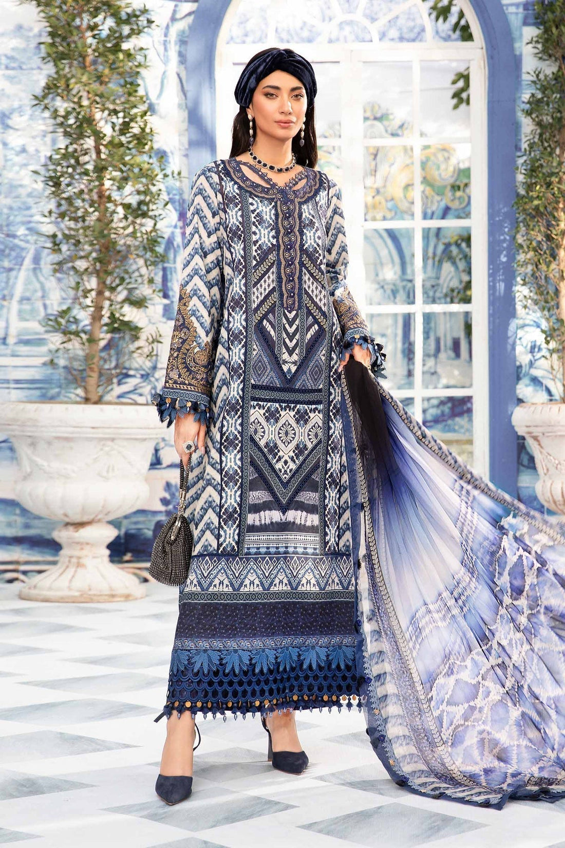 Maria.B | M Print Eid Edit | MPT-2208-B - by - Libasekhas UK - Registered Vendor of : Maria B - 100% Original Designer Dresss