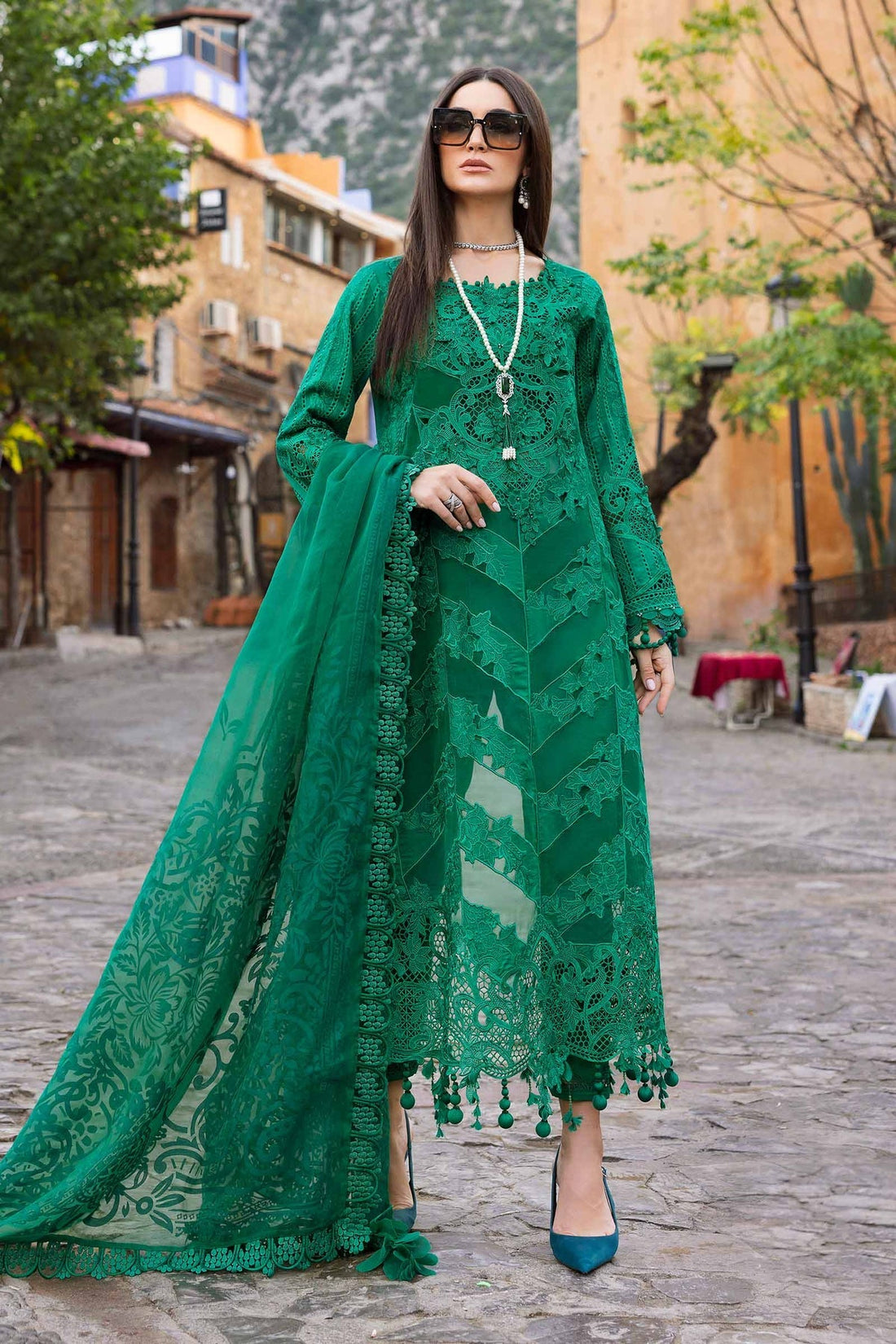 Maria B | Luxury Lawn 25 | D-2508-B - Ladies Clothes -  Libasekhas