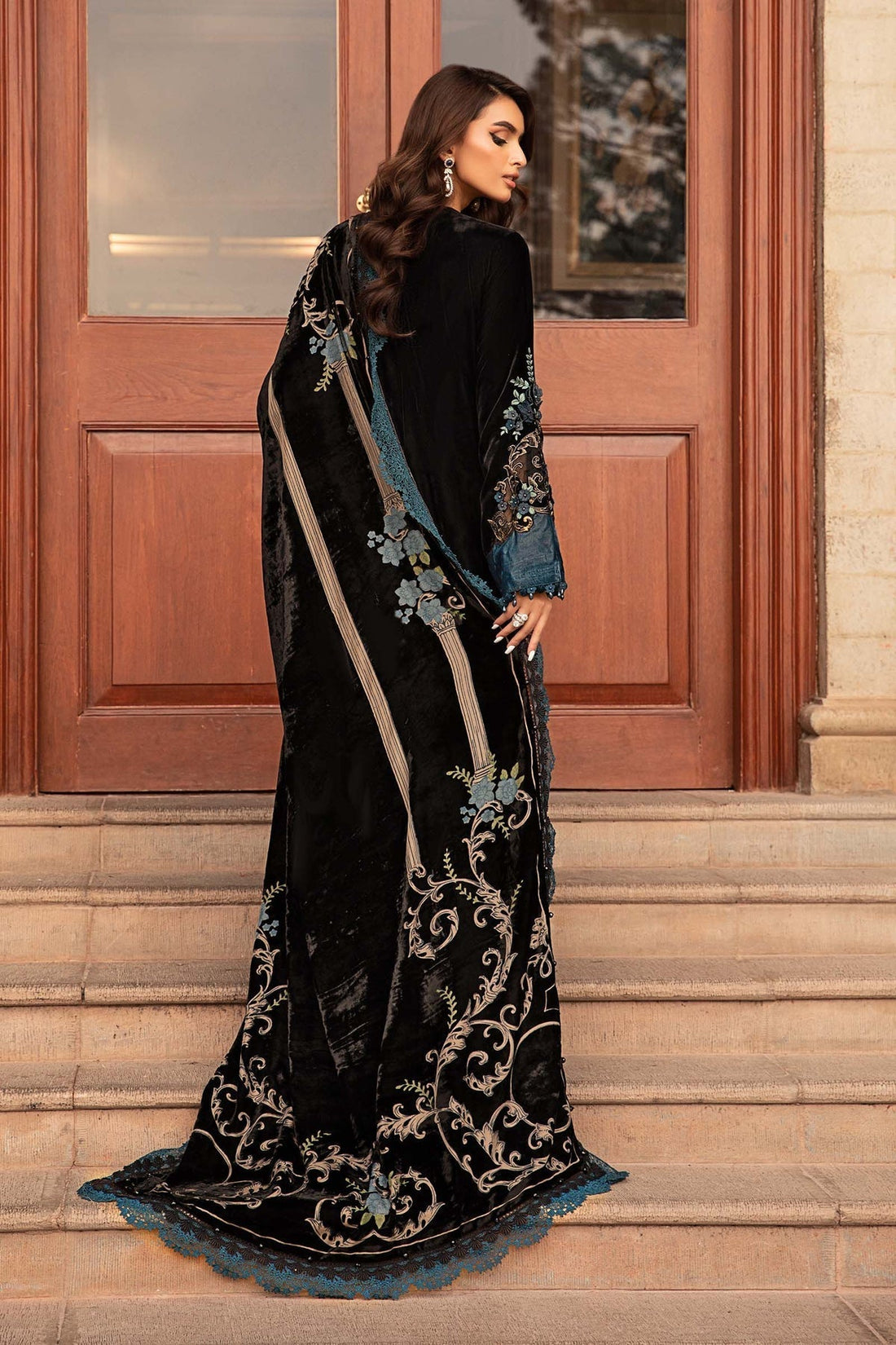 Maria B | Winter Luxe 24 | Velvet DL-1208 - by - Libasekhas UK - Registered Vendor of : Maria B - 100% Original Designer Dresss