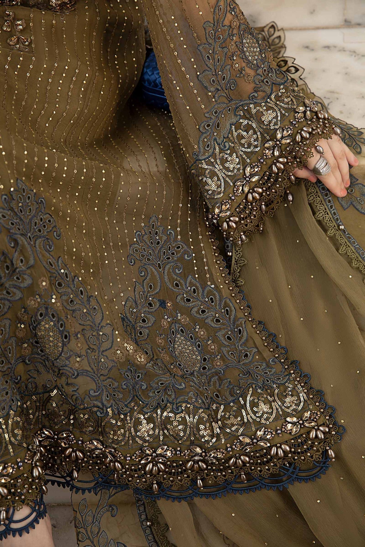 Maria B | Chiffon Formals 24 | Chiffon Suit | MPC-24-108 - by - Libasekhas UK - Registered Vendor of : Maria B - 100% Original Designer Dresss