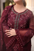 Maria b | Chiffon Formals 26 | MPC-26-108-Burgundy - by Libasekhas UK - Registered Vendor of : Maria B - 100% Original Designer Dress