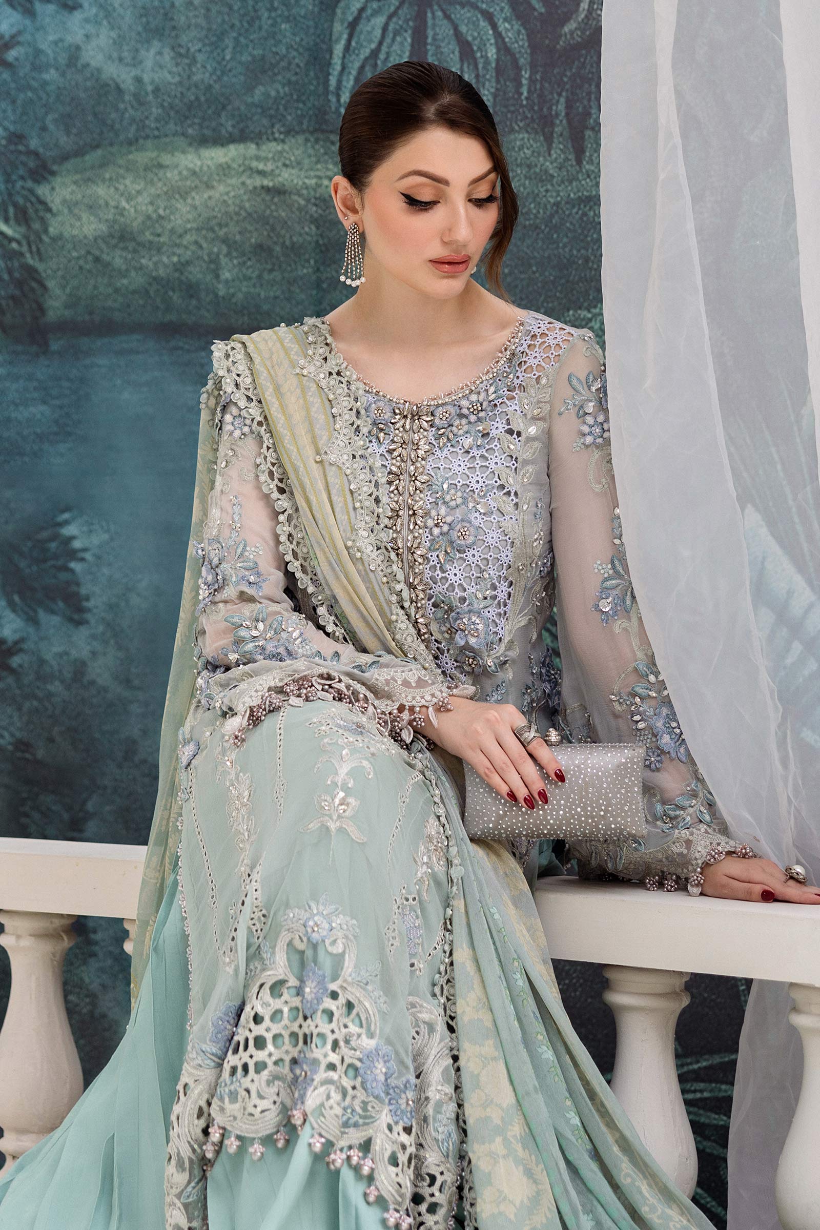 Maria B | Chiffon Formals 25 | MPC-25-108 - by Libasekhas UK - Registered Vendor of : Maria B - 100% Original Designer Dress