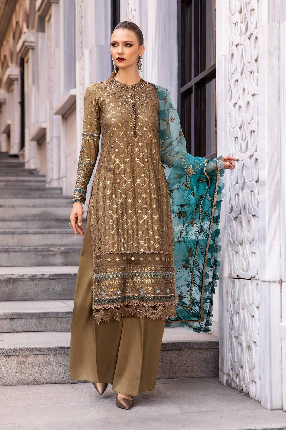 Maria B | Sateen Formals 24 | CST-808 - by - Libasekhas UK - Registered Vendor of : Maria B - 100% Original Designer Dresss