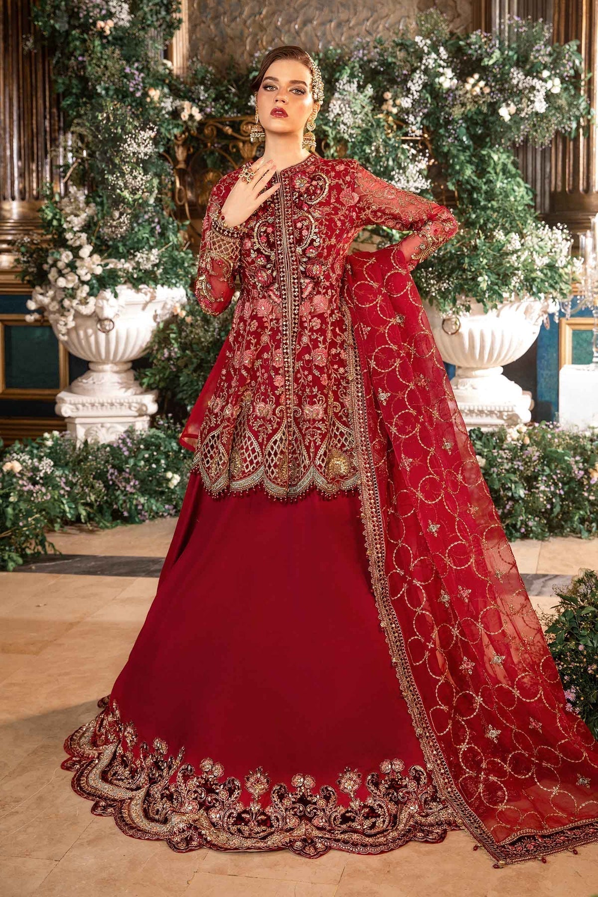 Maria B | Mbroidered Formals 24 | Organza Suit | BD-2908 - by - Libasekhas UK - Registered Vendor of : Maria B - 100% Original Designer Dresss