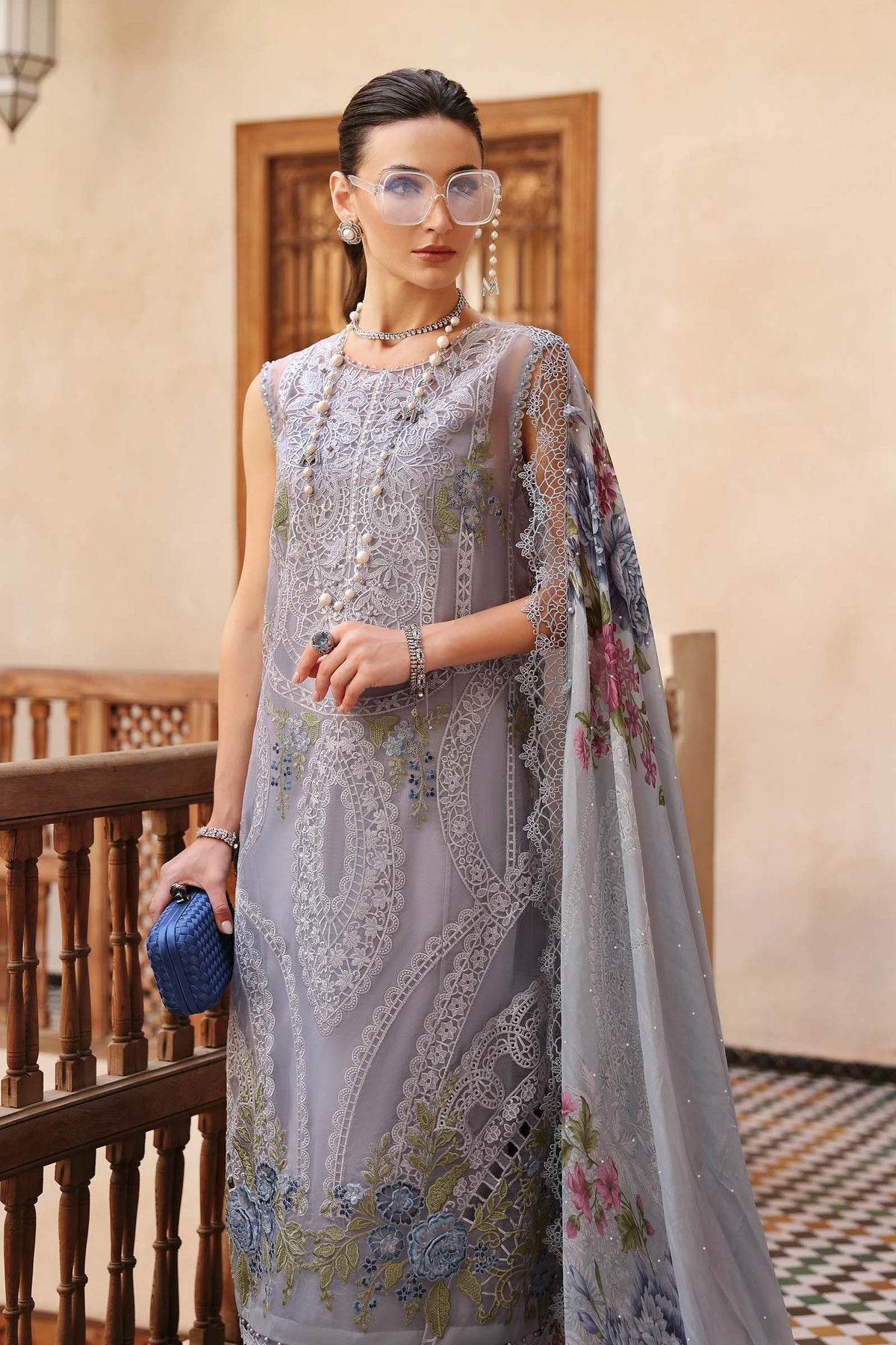 Maria B | Luxury Lawn 25 | D-2509-B - by - Libasekhas UK - Registered Vendor of : Maria B - 100% Original Designer Dresss