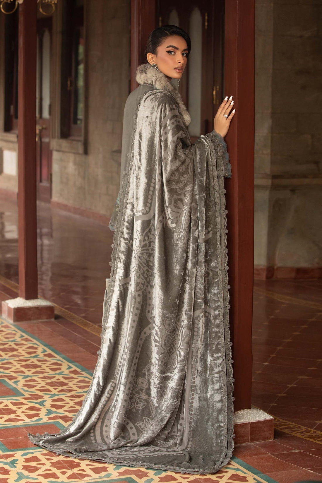 Maria B | Winter Luxe 24 | Velvet DL-1209 - by - Libasekhas UK - Registered Vendor of : Maria B - 100% Original Designer Dresss