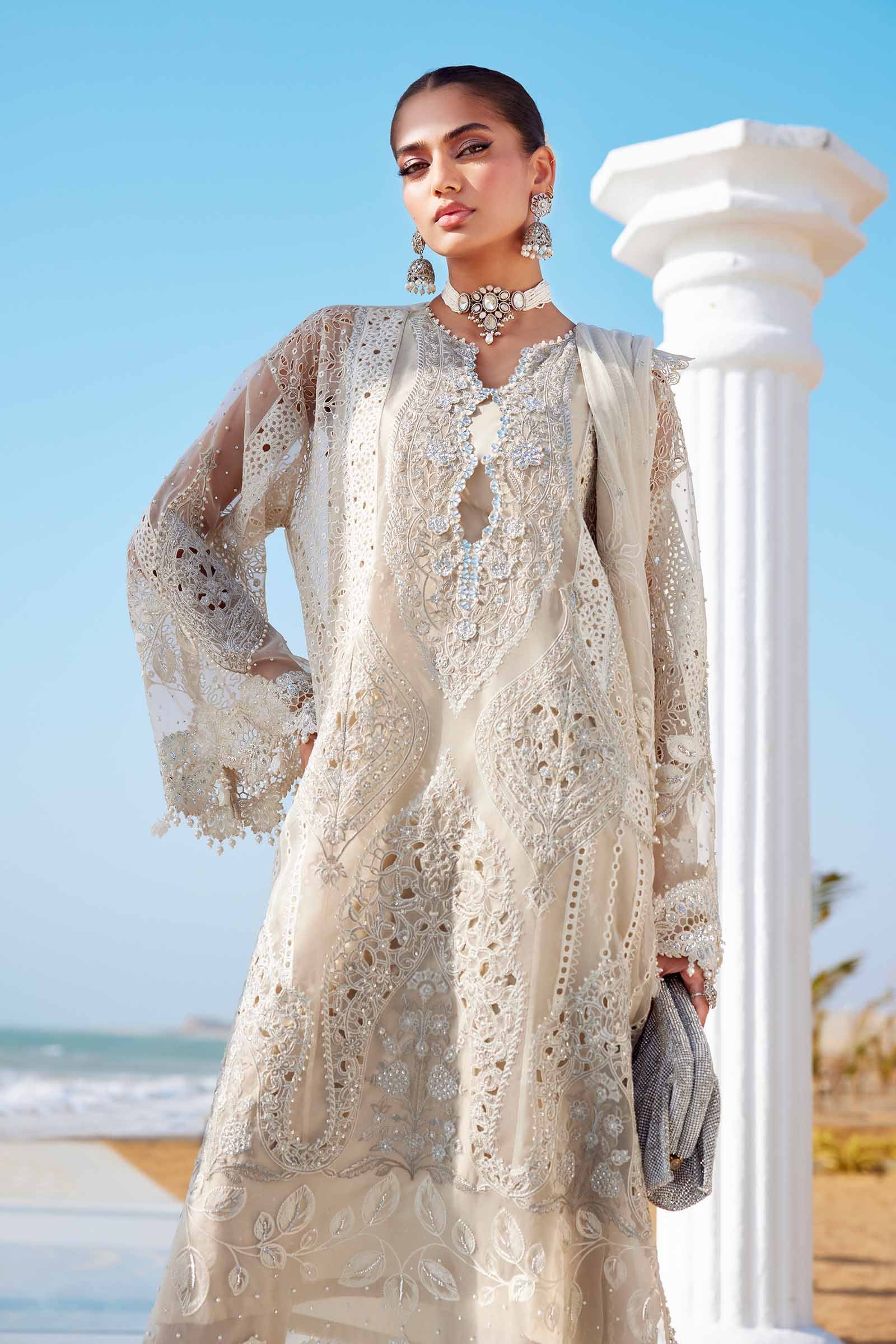 sachin and babi light blue dress 3-pc Embroidered Luxury Collection- Embroidered Dress- Eid Collection main image 0