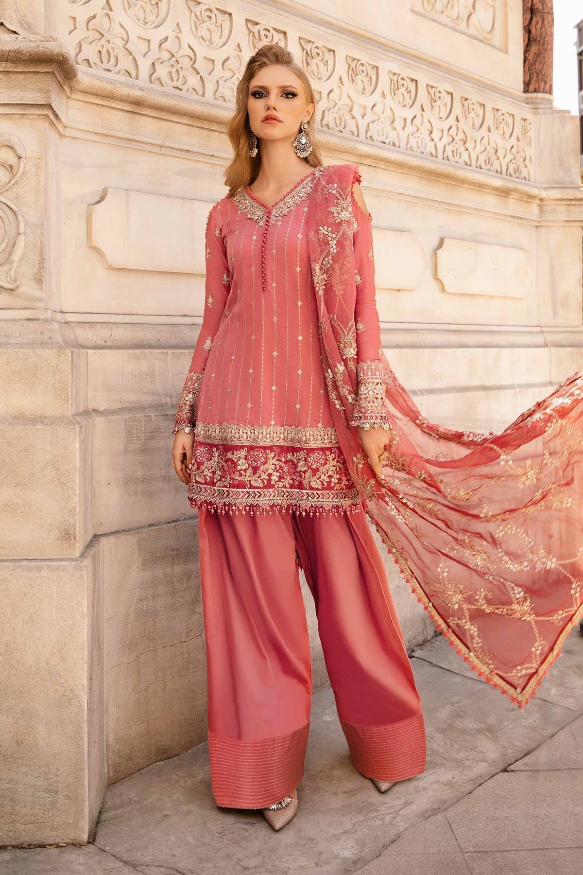 Maria B | Sateen Formals 24 | CST-809 - by - Libasekhas UK - Registered Vendor of : Maria B - 100% Original Designer Dresss
