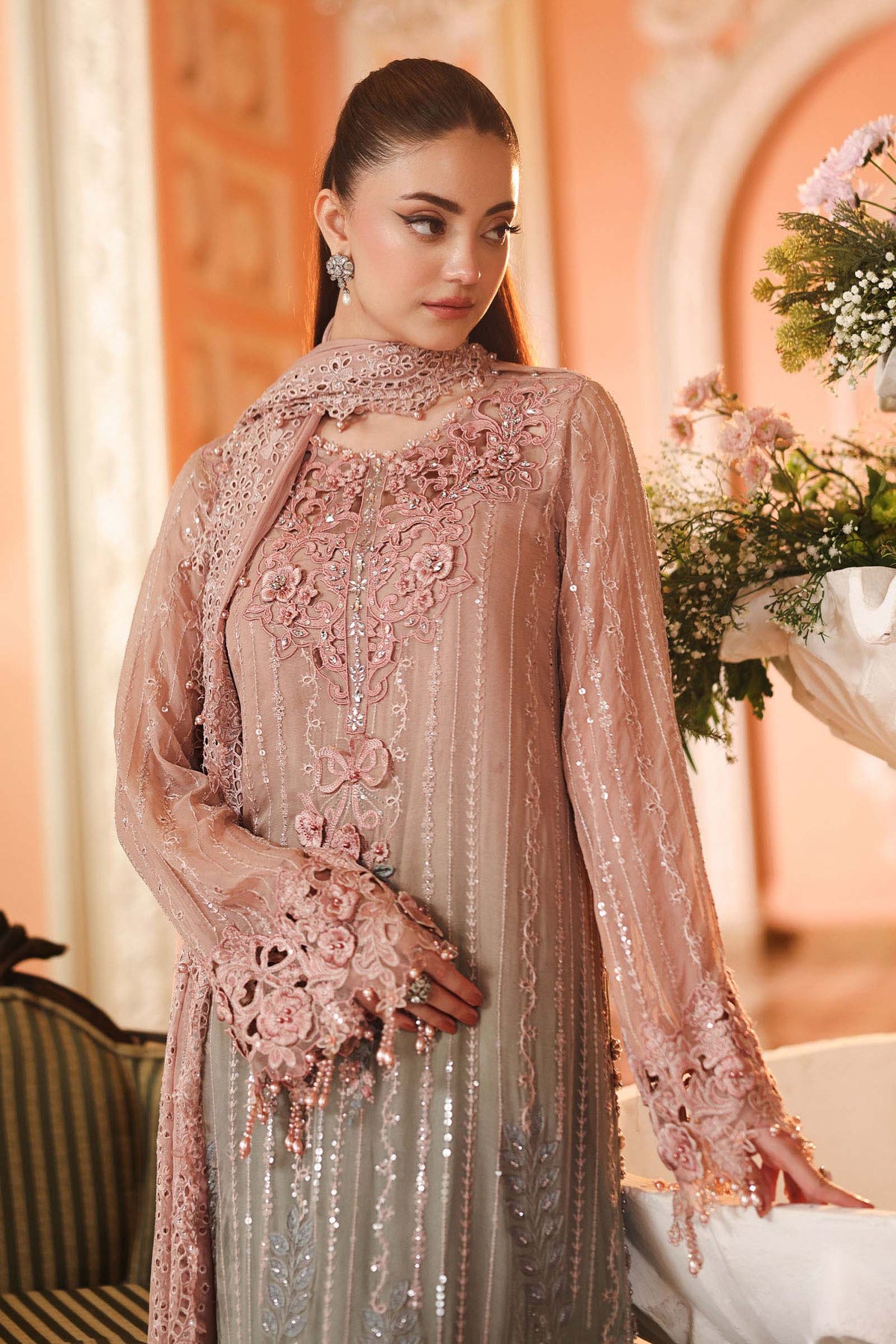 Maria B | Royale Tea Affair | MPC-26-202-Ombre Blossom - by Libasekhas UK - Registered Vendor of : Maria B - 100% Original Designer Dress