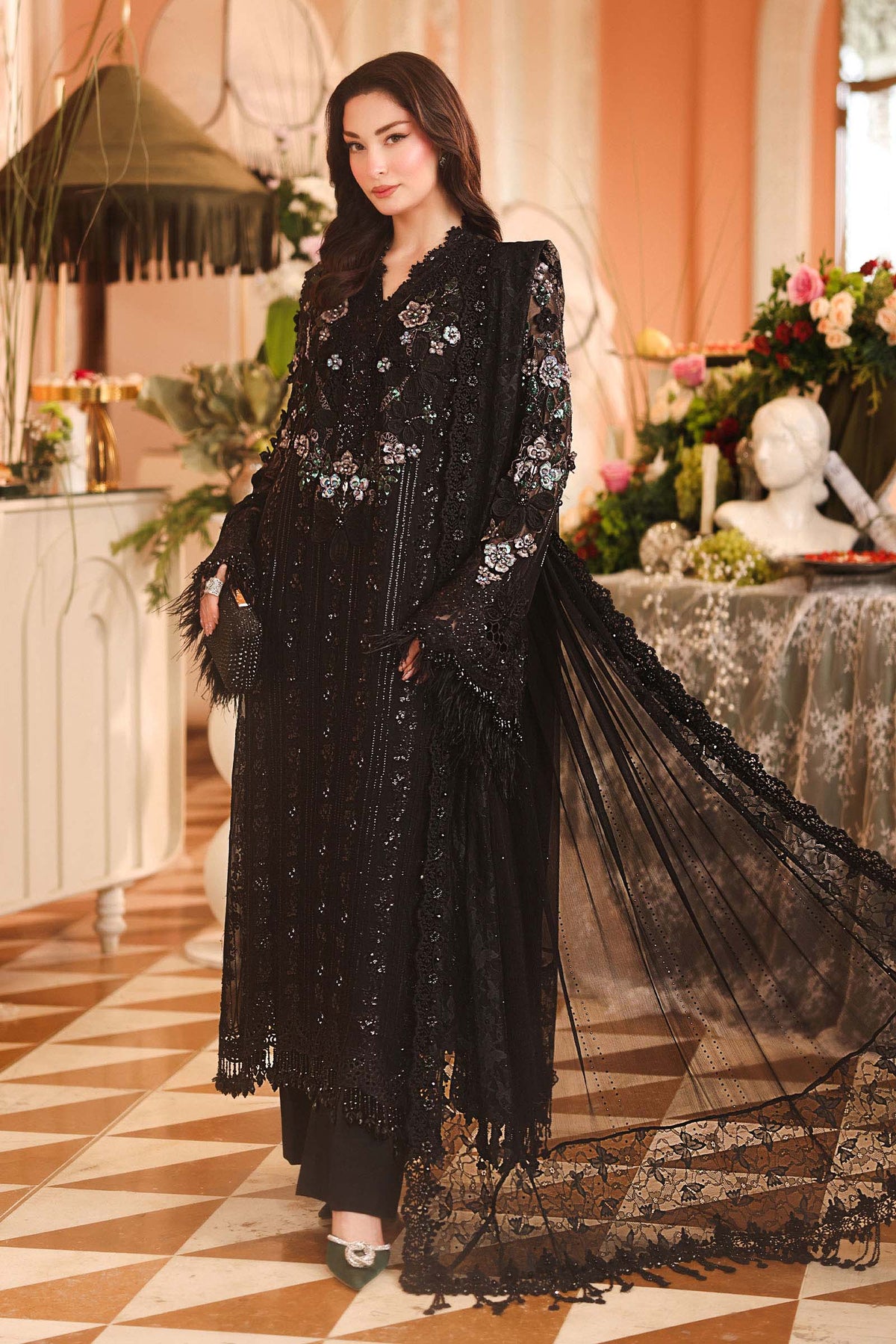 Maria B | Royale Tea Affair | MPC-26-204-Black - by Libasekhas UK - Registered Vendor of : Maria B - 100% Original Designer Dress