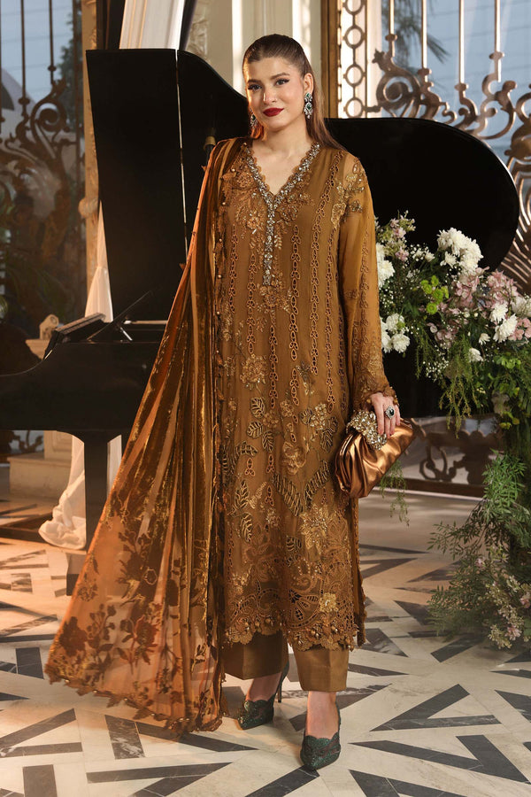 Maria B | Royale Tea Affair | MPC-26-205-Mustard - by Libasekhas UK - Registered Vendor of : Maria B - 100% Original Designer Dress