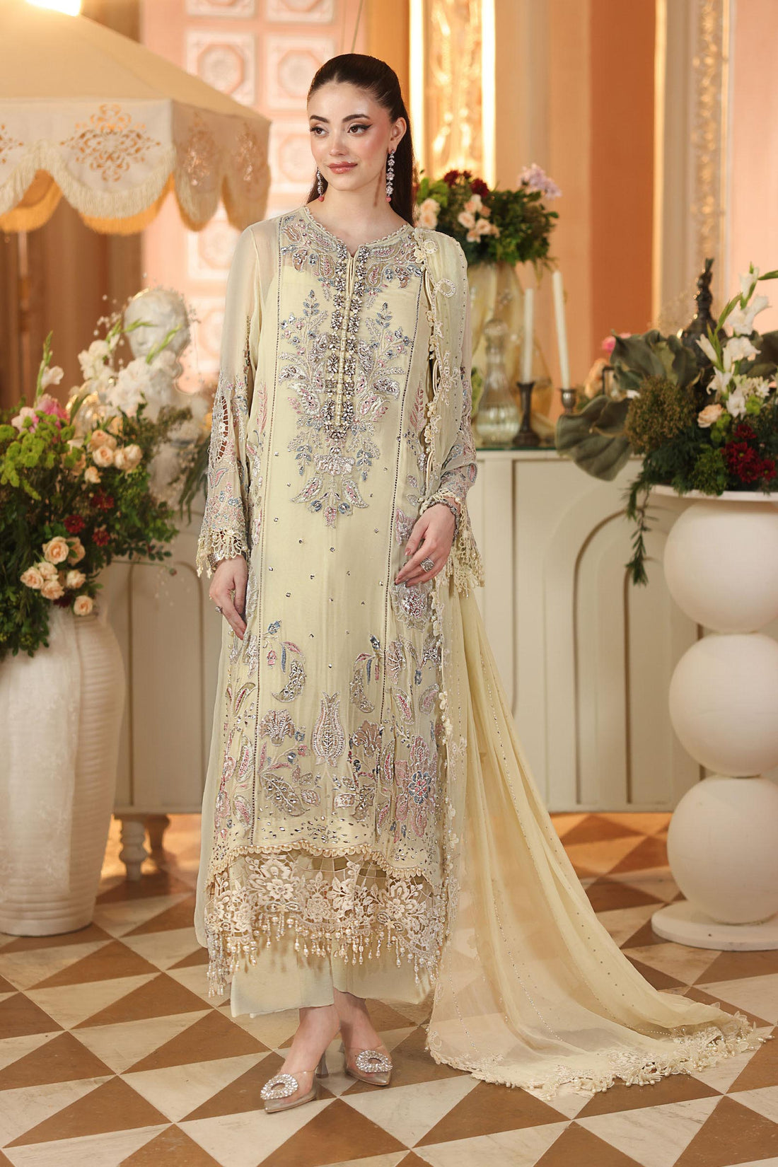 Maria B | Royale Tea Affair | MPC-26-208-Pastle Sunshine - by Libasekhas UK - Registered Vendor of : Maria B - 100% Original Designer Dress