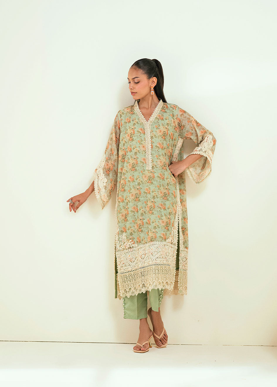 Dhanak | Signature Pret | SS24DA-2590 GREEN - by - Libasekhas UK - Registered Vendor of : Dhanak - 100% Original Designer Dresss