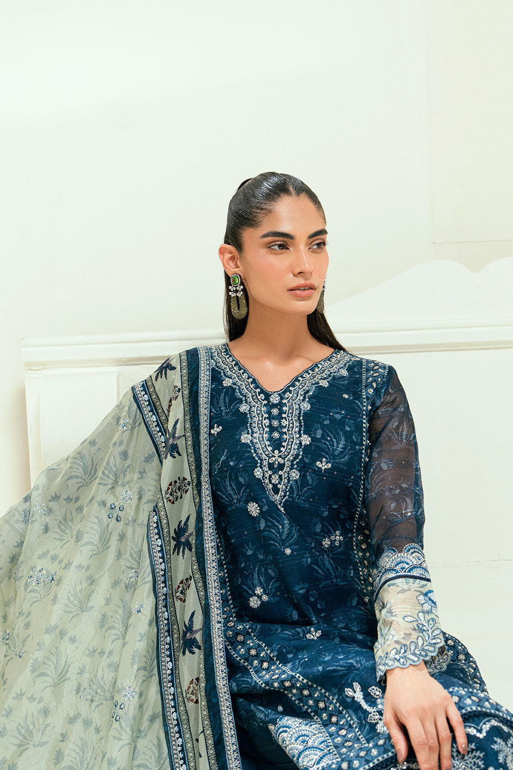 Dhanak | Signature Pret | SS25DA-2695 NAVY BLUE - by - Libasekhas UK - Registered Vendor of : Dhanak - 100% Original Designer Dresss