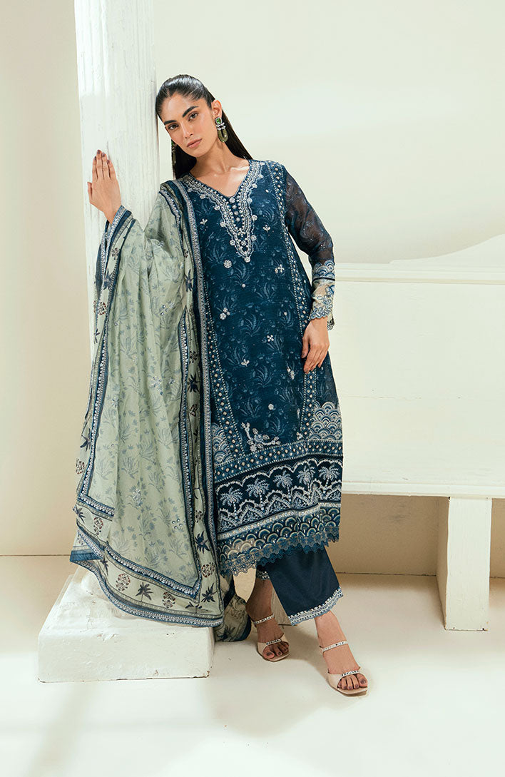Dhanak | Signature Pret | SS25DA-2695 NAVY BLUE - by - Libasekhas UK - Registered Vendor of : Dhanak - 100% Original Designer Dresss