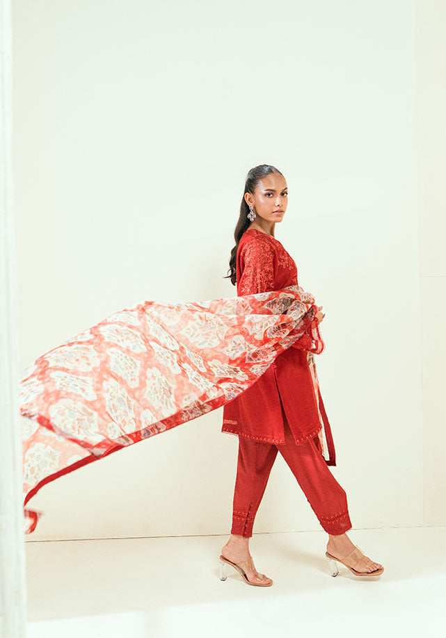 Dhanak | Signature Pret | SS25DA-2698 RED - by - Libasekhas UK - Registered Vendor of : Dhanak - 100% Original Designer Dresss