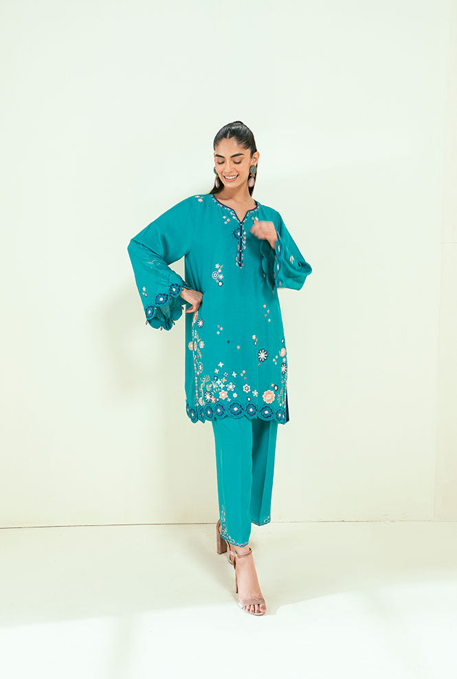 Dhanak | Signature Pret | SS25DA-2699 C-GREEN - by - Libasekhas UK - Registered Vendor of : Dhanak - 100% Original Designer Dresss