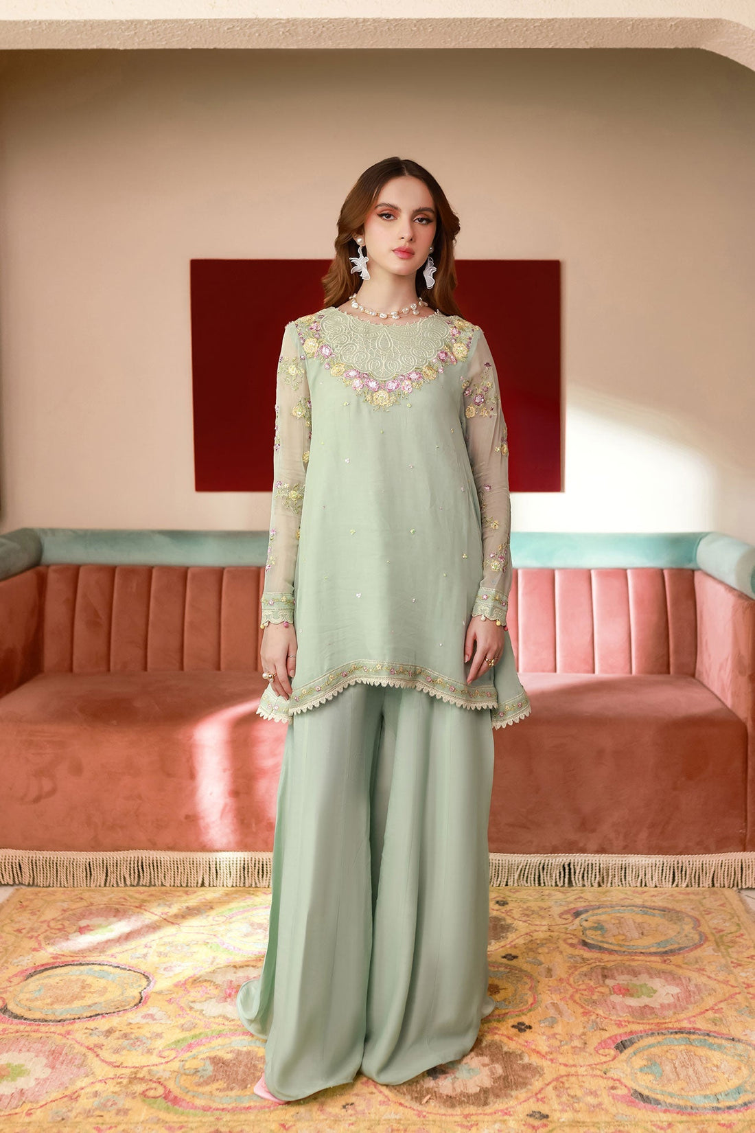 Dhanak | Chiffon Pret | SS25DA-2712 - by - Libasekhas UK - Registered Vendor of : Dhanak - 100% Original Designer Dresss