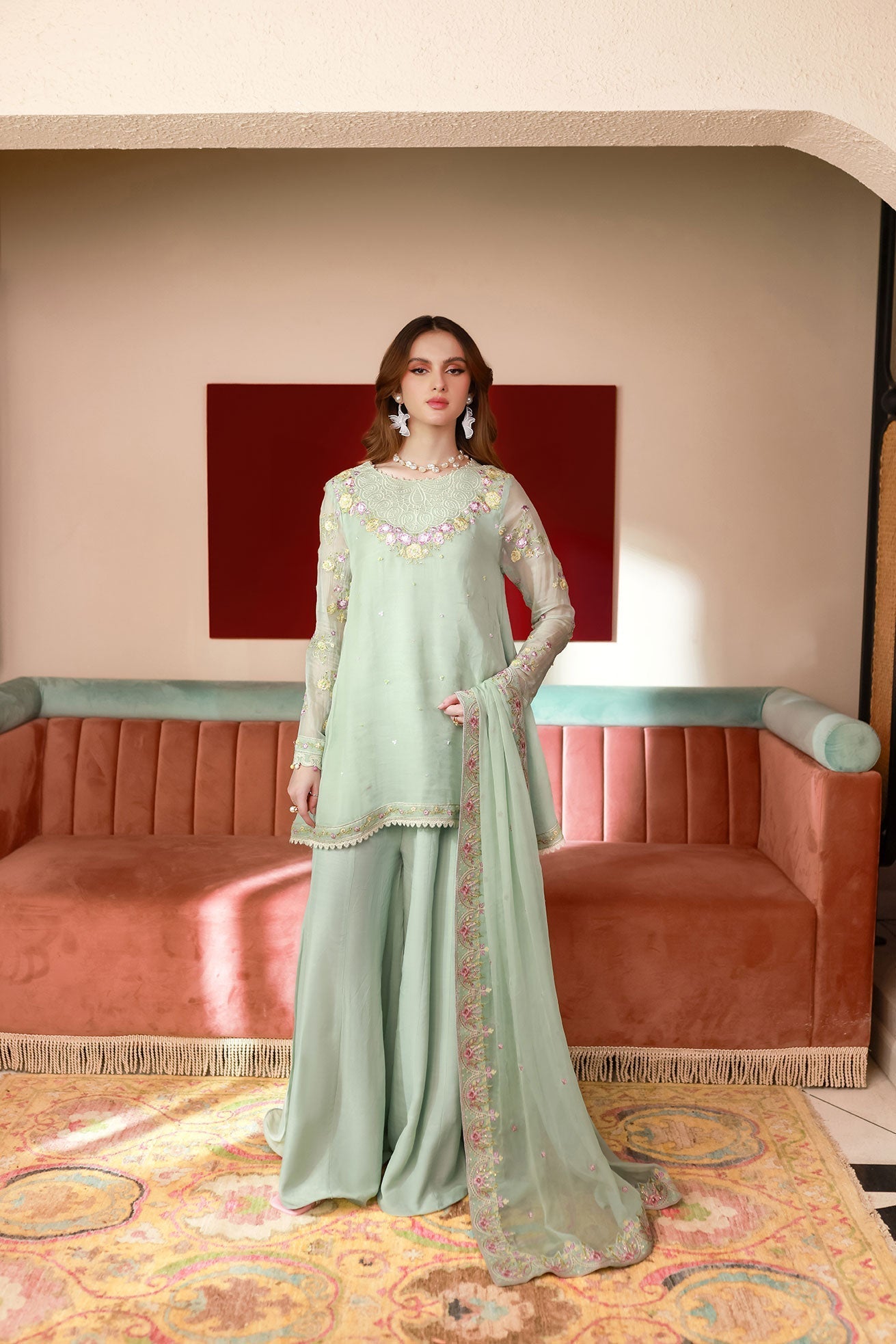 Dhanak | Chiffon Pret | SS25DA-2712 - by - Libasekhas UK - Registered Vendor of : Dhanak - 100% Original Designer Dresss