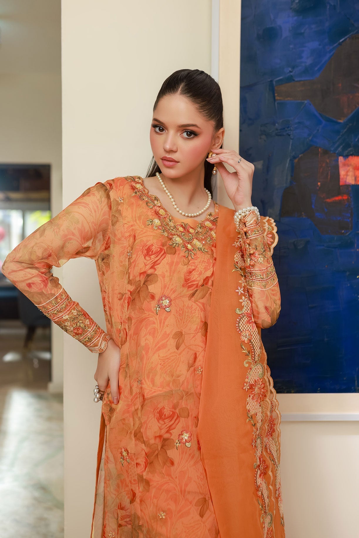 Dhanak | Chiffon Pret |  SS25DA-2716 - by - Libasekhas UK - Registered Vendor of : Dhanak - 100% Original Designer Dresss